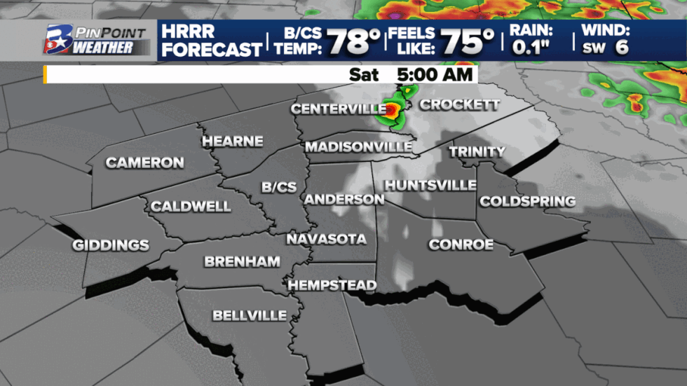 Saturday morning's chance looks to be a bit more widespread. However, it does favor areas east...