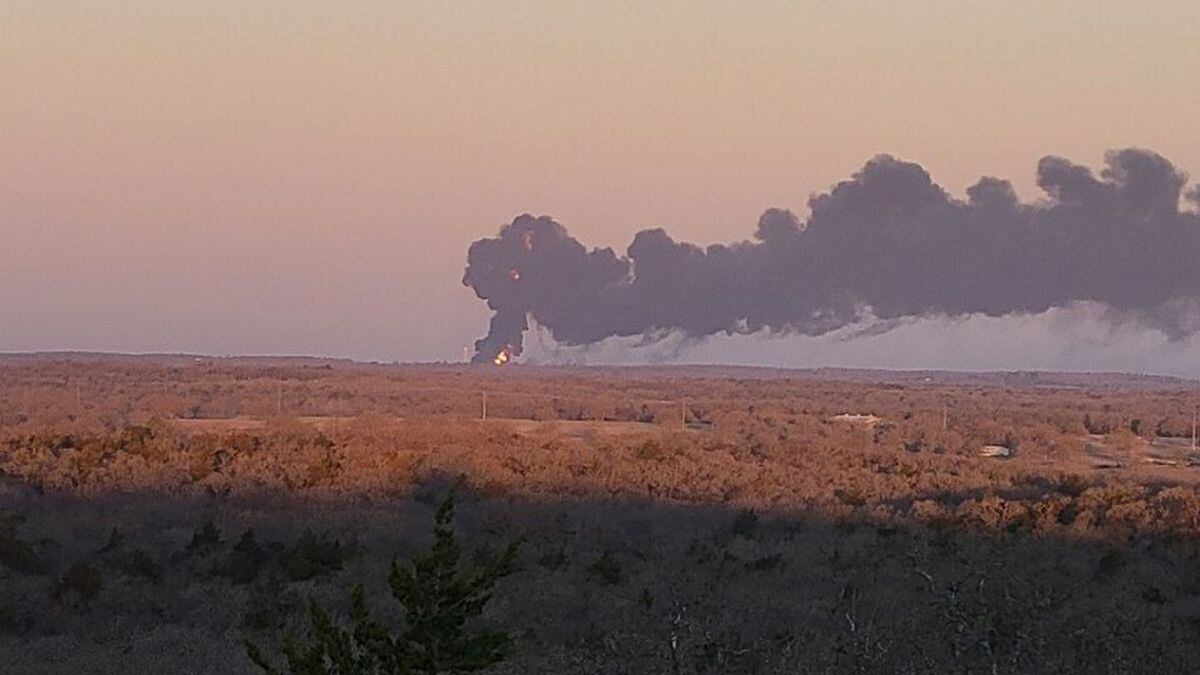 Large fire in Cameron after a major accident