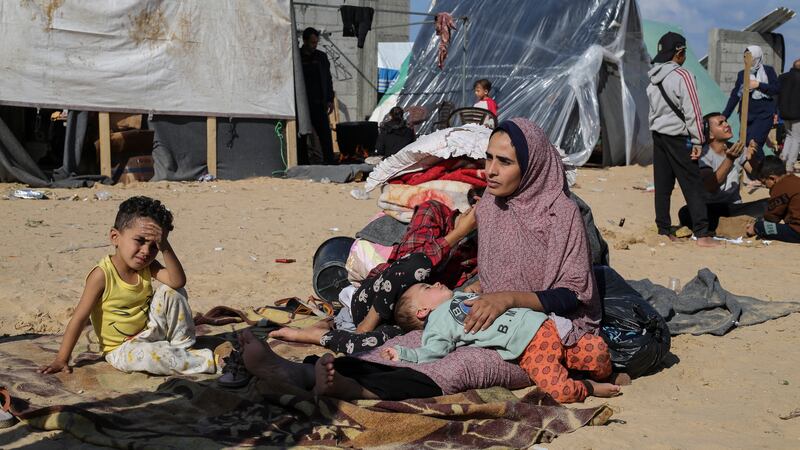 activities for students while watching a video Palestinians displaced by the Israeli bombardment of the Gaza Strip set up a tent camp in...