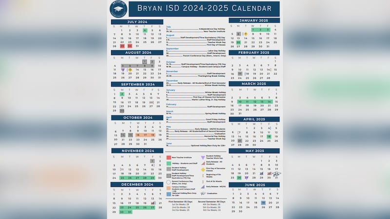 Bryan ISD adopts new 2024 25 school year calendar Bryan ISD adopts new 2024 25 school year calendar