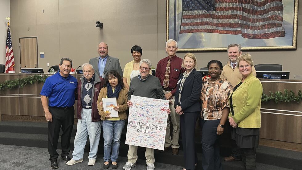 Family of Ruth Clearfield at Monday's Bryan ISD Board Meeting.