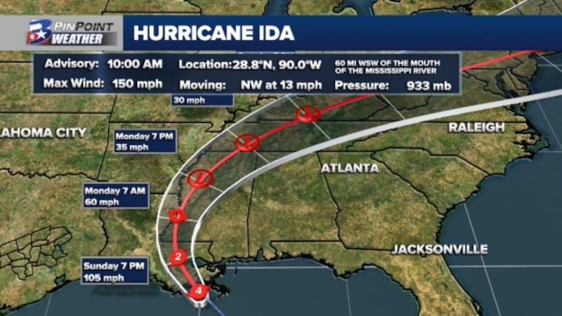 Category 4 Ida nearing the Louisiana Coast