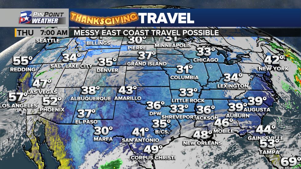Thanksgiving Travel Forecast - Thursday