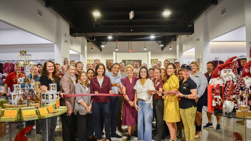 Today's ribbon cutting ceremony at the new Aggieland Outfitters location in College Station.