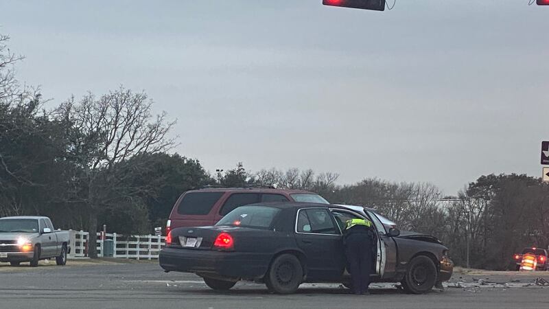 College Station police work a crash at Harvey Mitchell Parkway and George Bush Drive.