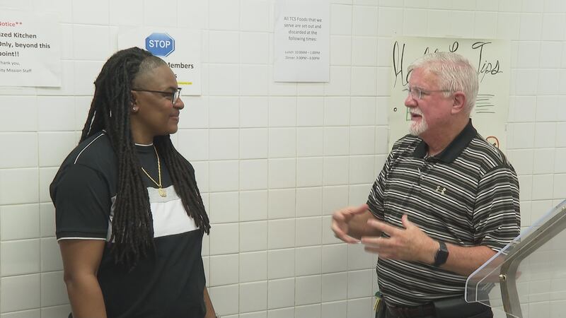 Ron Crozier, Twin City Mission's director of community relations and Laray Galloway, Twin City...