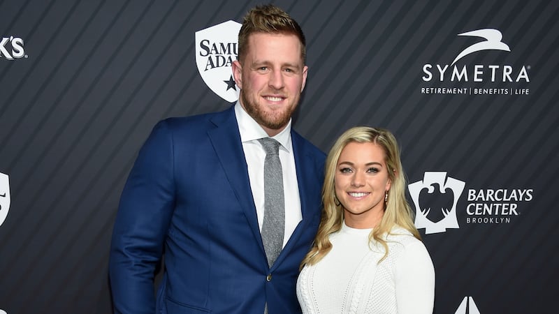 FILE - Sportsperson of the year honoree J.J. Watt and girlfriend Kealia Ohai attend the Sports...