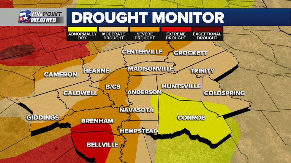 Severe drought conditions still exist across the Brazos Valley