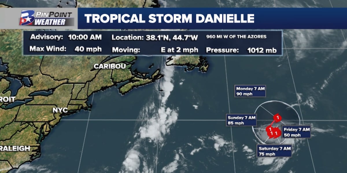 Tropical Storm Danielle forms in the Atlantic after rare, quiet August