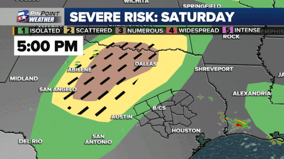 Forecast for what radar could look like Saturday evening & night as another round of...