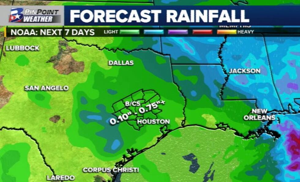 Certainly not a drought buster, but we'll get our scattered chances for rain over the next week.