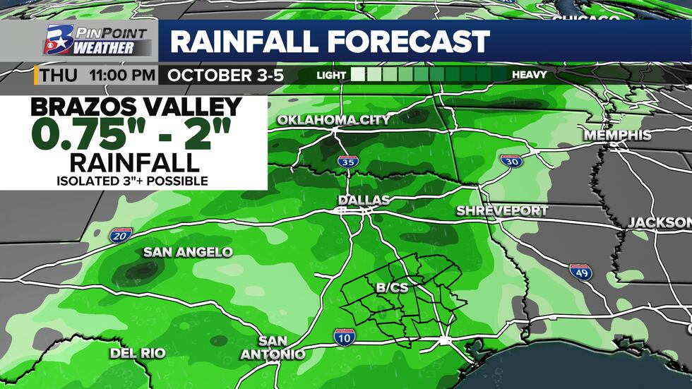 Locally heavy rain is expected to fall over parts of Central and Southeast Texas Wednesday and...