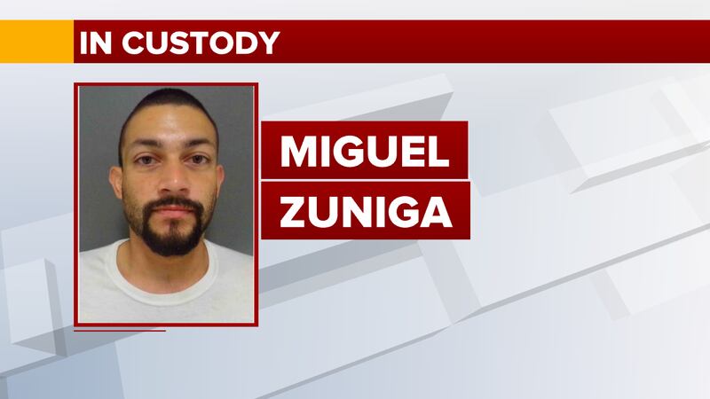 The Houston County Sheriff’s Office says Miguel Zuniga has been arrested in Corsicana.