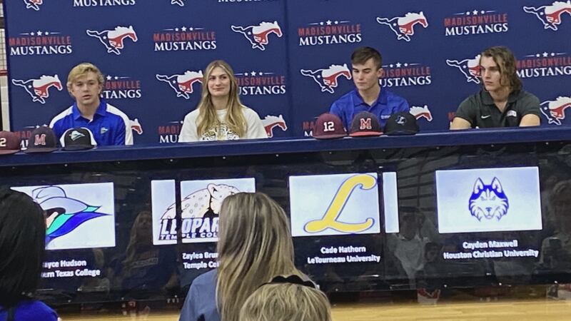 Madisonville High School had four student athletes sign National Letters of Intent Friday...