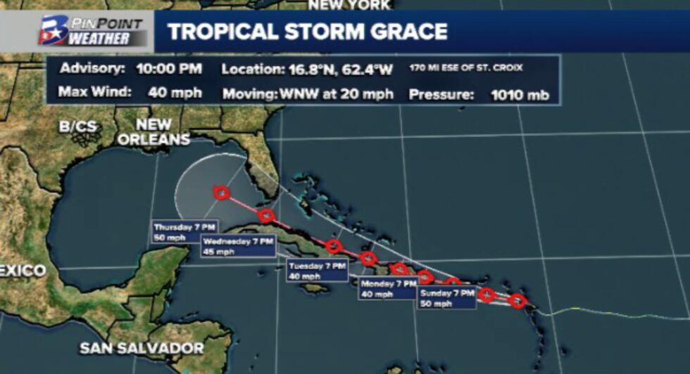 10 pm Saturday update from the National Hurricane Center